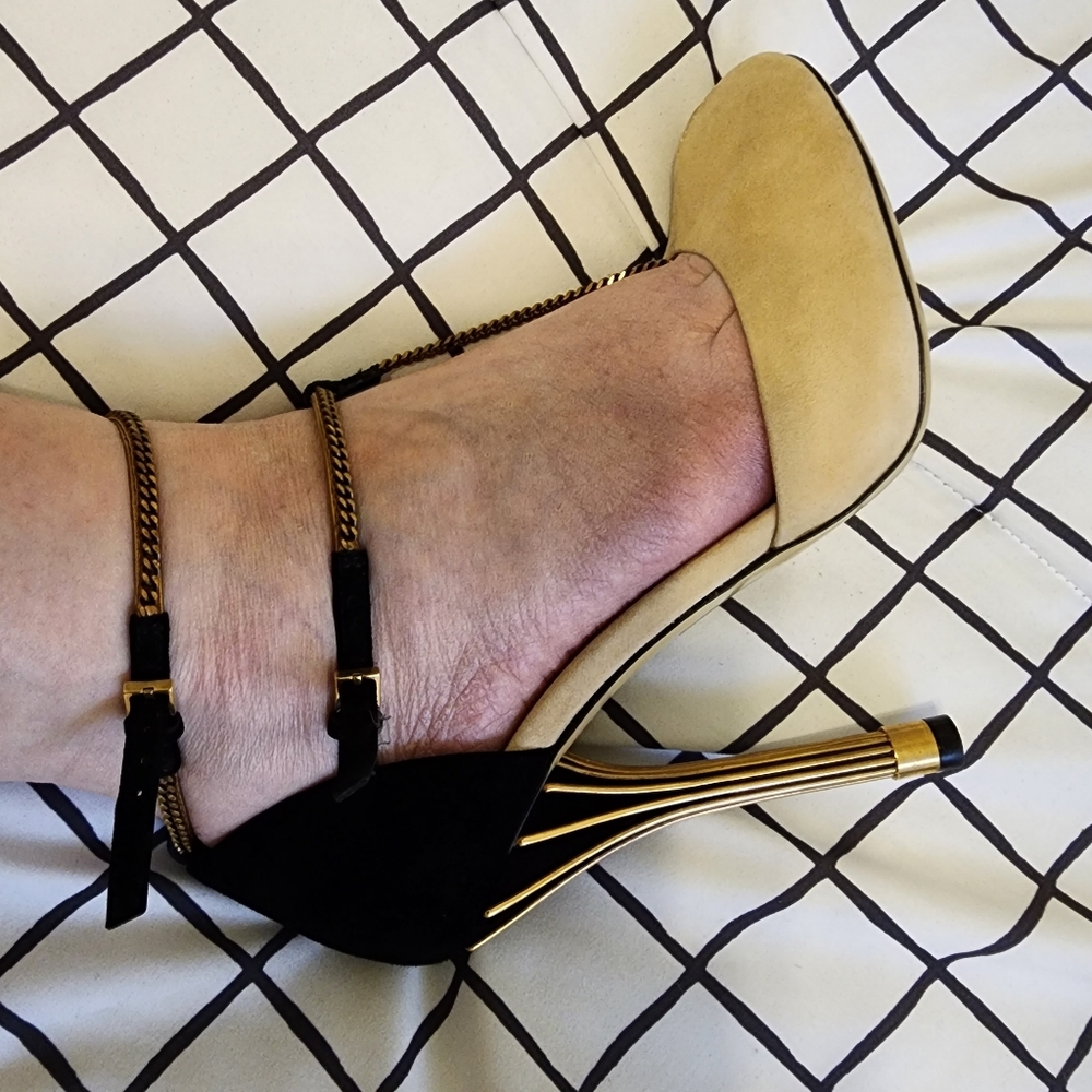Gucci Ophelie High Heel Open-toe T-strap shoes 38.5 - Picture 9 of 10